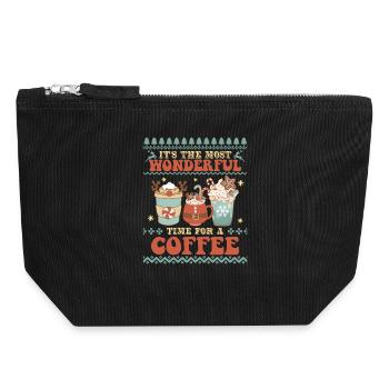 Hässlicher Weihnachtspullover - Canvas Reißverschluss-Täschchen (18 x 19 cm) - Schwarz - Vorne