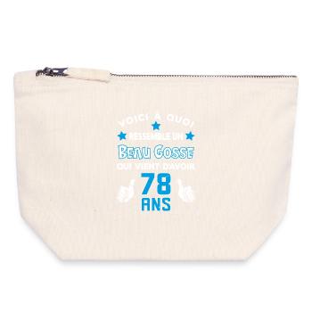 78 ans anniversaire homme cadeau drôle humour - Pochette zippée en toile 18 x 19 cm - blanc naturel - Devant