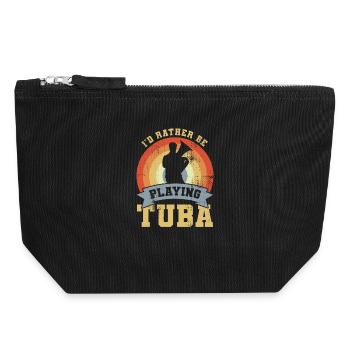 Citation de tuba - Pochette zippée en toile 18 x 19 cm - noir - Devant