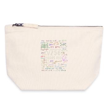Racine de 256 = 16e anniversaire - cadeau - Pochette zippée en toile 18 x 19 cm - blanc naturel - Devant