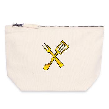 Chef Cuisine Restaurant - Pochette zippée en toile 18 x 19 cm - blanc naturel - Devant