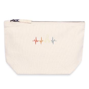 Girl Roller Skater Heart palpitations - Canvas Zip Pouch 18 x 19 cm - nature - Front