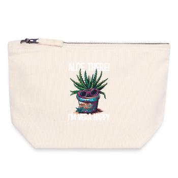 Aloe There I'm Vera Happy Garden Gardener Gift - Canvas Zip Pouch 18 x 19 cm - nature - Front