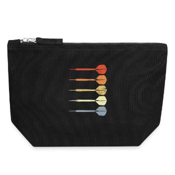 Vintage Dartpfeile Skizze - Canvas Reißverschluss-Täschchen (18 x 19 cm) - Schwarz - Vorne
