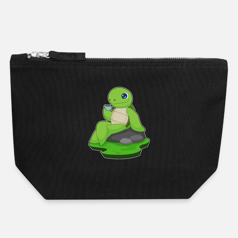 Turtle Coffee Mug - Canvas Zip Pouch 18 x 19 cm - black