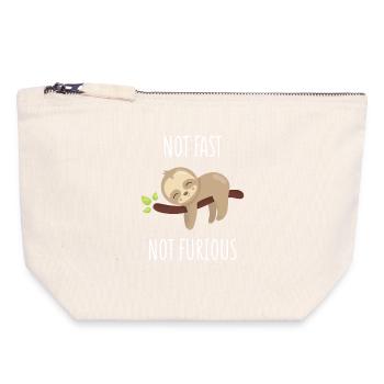 Pas rapide, pas furieux - Pochette zippée en toile 18 x 19 cm - blanc naturel - Devant
