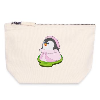 Penguin Bridal Wedding Dress Wedding - Canvas Zip Pouch 18 x 19 cm - nature - Front