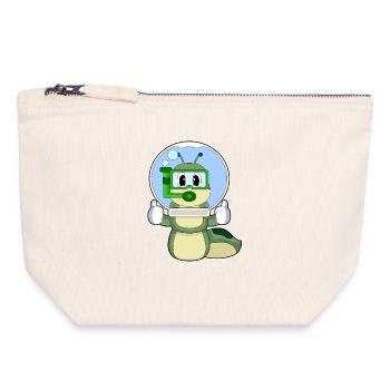 Caterpillar Aquarium - Pochette zippée en toile 18 x 19 cm - blanc naturel - Devant
