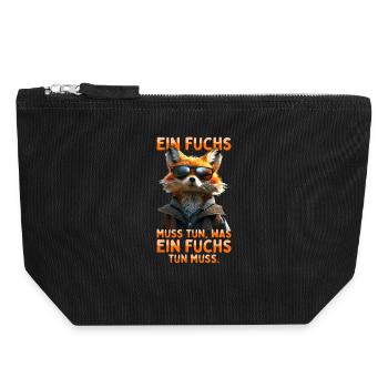 Fuchs Spruch Ein Fuchs Muss Tun Was Fuchs Tun Muss - Canvas Reißverschluss-Täschchen (18 x 19 cm) - Schwarz - Vorne