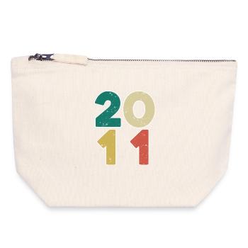 2011 - Année 2011 - Année 2011 - Pochette zippée en toile 18 x 19 cm - blanc naturel - Devant