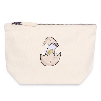 Baby Bird Dove Toddler Motif - Canvas Zip Pouch 18 x 19 cm - nature - Front