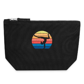Gymnaste Gymnastique Club de gymnastique Gymnastique Gymnastique - Pochette zippée en toile 18 x 19 cm - noir - Devant