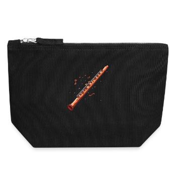 Flute Graphic - Canvas Zip Pouch 18 x 19 cm - black - Front