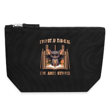 Süße schlaue Fledermaus - Canvas Reißverschluss-Täschchen (18 x 19 cm) - Schwarz - Vorne