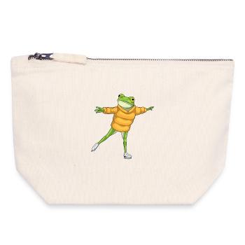 Patins à glace Frog - Pochette zippée en toile 18 x 19 cm - blanc naturel - Devant