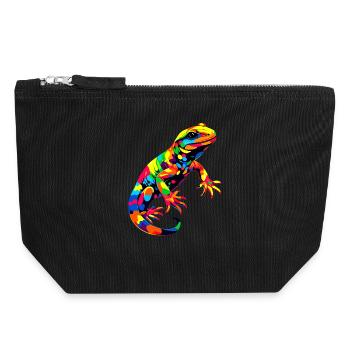Salamanders, newts, tailed amphibians, fire salamanders - Canvas Zip Pouch 18 x 19 cm - black - Front
