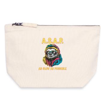 ASAP As Slow As Possible Sloth Cool Sunglasses - Canvas Zip Pouch 18 x 19 cm - nature - Front