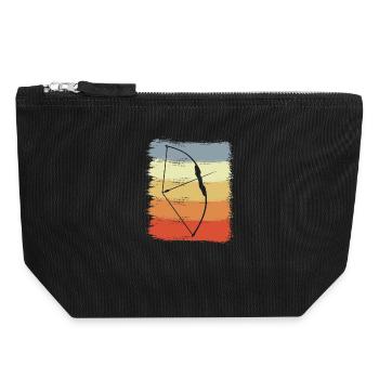 Vintage Bogen und Pfeil - Canvas Reißverschluss-Täschchen (18 x 19 cm) - Schwarz - Vorne