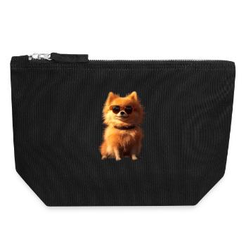 Pomeranian Pomeranian Pom Sweet German Spitz - Canvas Zip Pouch 18 x 19 cm - black - Front