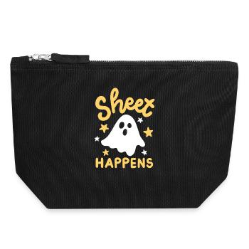 Geist Halloweenkostüm - Canvas Reißverschluss-Täschchen (18 x 19 cm) - Schwarz - Vorne