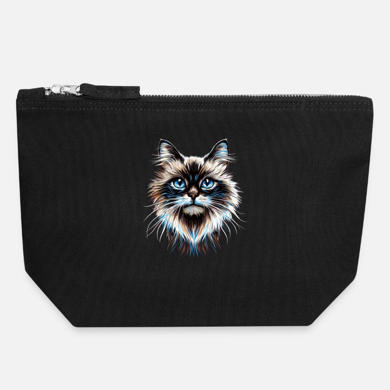 Ragdoll Katze Ragdollkatze Cat Süße Ragdoll Katzen - Canvas Reißverschluss-Täschchen (18 x 19 cm) - Schwarz