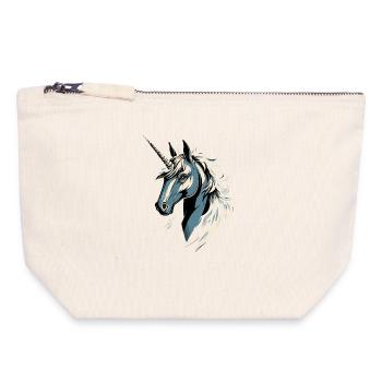 Einhorn Reiterin Ponyhof Pferde Reiten Einhörner - Canvas Reißverschluss-Täschchen (18 x 19 cm) - Naturweiß - Vorne