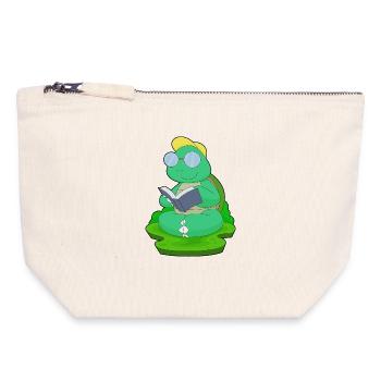 Turtle Nerd Book Lunettes - Pochette zippée en toile 18 x 19 cm - blanc naturel - Devant