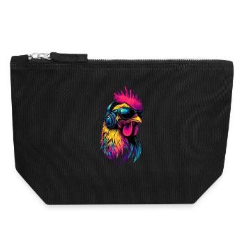 Chicken Chicken Hen Farm Farmer Cute Chickens - Canvas Zip Pouch 18 x 19 cm - black - Front