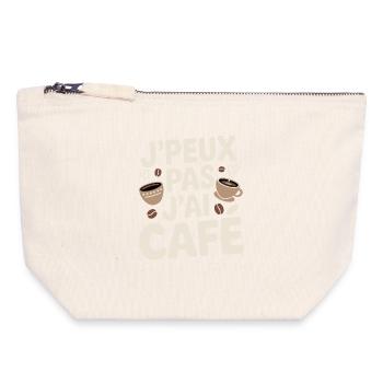 Coffee Humor Gift For Coffee Lovers - Canvas Zip Pouch 18 x 19 cm - nature - Front