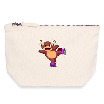 Patins à glace Bull - Pochette zippée en toile 18 x 19 cm - blanc naturel - Devant