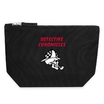 Crâne de détective - Pochette zippée en toile 18 x 19 cm - noir - Devant