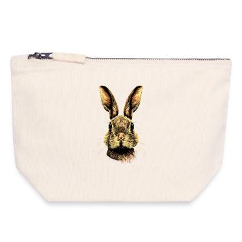 Hase Kaninchen Liebhaber Feldhase Bunny Süße Hasen - Canvas Reißverschluss-Täschchen (18 x 19 cm) - Naturweiß - Vorne