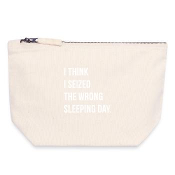 I think I seized the wrong sleeping day funny - Canvas Zip Pouch 18 x 19 cm - nature - Front