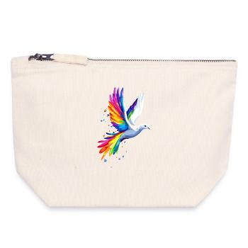 Taube Weiß Frieden Peace Ringeltaube Weiße Tauben - Canvas Reißverschluss-Täschchen (18 x 19 cm) - Naturweiß - Vorne