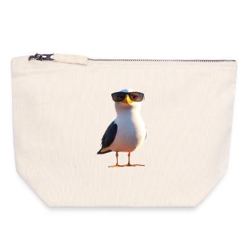 Möwe Strand Meer Nordsee Ostsee Silbermöwe Möwen - Canvas Reißverschluss-Täschchen (18 x 19 cm) - Naturweiß - Vorne