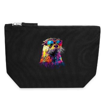 Otter Sea Otter Otter Marten Love Cute Otter - Canvas Zip Pouch 18 x 19 cm - black - Front