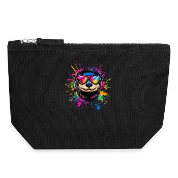 Otter Sea Otter Otter Marten Love Cute Otter - Canvas Zip Pouch 18 x 19 cm - black - Front