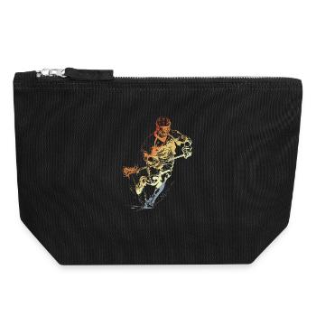Vintage Lacrosse Player - Canvas Zip Pouch 18 x 19 cm - black - Front