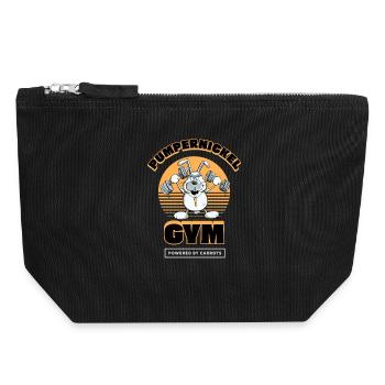 Pumpernickel Krafttraining Hase Fitness Spruch - Canvas Reißverschluss-Täschchen (18 x 19 cm) - Schwarz - Vorne