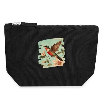 Kolibri - Canvas Reißverschluss-Täschchen (18 x 19 cm) - Schwarz - Vorne