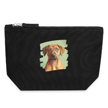Rhodésian Ridgeback - Pochette zippée en toile 18 x 19 cm - noir - Devant