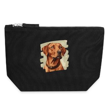 Rhodésian Ridgeback - Pochette zippée en toile 18 x 19 cm - noir - Devant