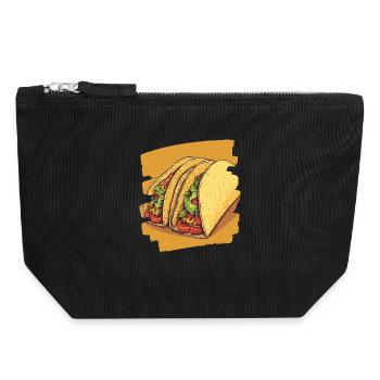 Taco - Canvas Reißverschluss-Täschchen (18 x 19 cm) - Schwarz - Vorne