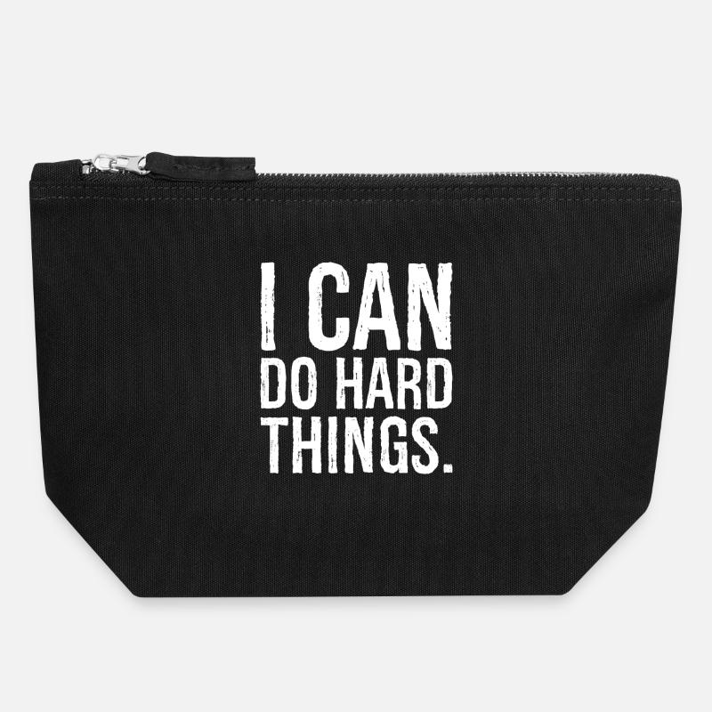 i can do hard things - Canvas Reißverschluss-Täschchen (18 x 19 cm) - Schwarz