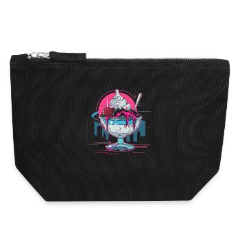 cream sundae Retrowave - Canvas Zip Pouch 18 x 19 cm - black - Front