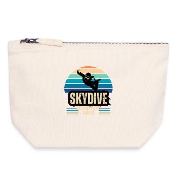Skydive Adventure Calls Vintage Design - Canvas Reißverschluss-Täschchen (18 x 19 cm) - Naturweiß - Vorne