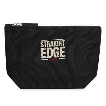 Straight Edge Schriftzug für Straight Edger Life - Canvas Reißverschluss-Täschchen (18 x 19 cm) - Schwarz - Vorne