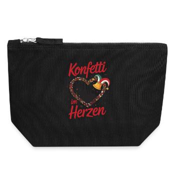 Confettis de Cologne dans le cœur Carnaval Coeur Cologne - Pochette zippée en toile 18 x 19 cm - noir - Devant