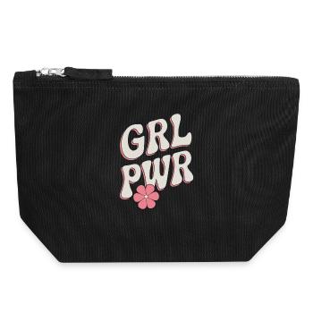 Frauen Power GRL PWR Girl Patriarchat Feminismus - Canvas Reißverschluss-Täschchen (18 x 19 cm) - Schwarz - Vorne