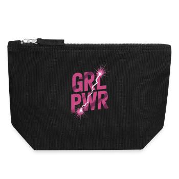 Frauen Power GRL PWR Girl Patriarchat Feminismus - Canvas Reißverschluss-Täschchen (18 x 19 cm) - Schwarz - Vorne